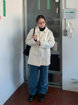 Elma Collar Double Button Wool Half Coat