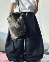 HIGH QUALITY 💛 KOREAN / STRING 🩶 FRONT CARGO PARACHUTE RIVET COTTON LONG PANTS 💛🩶🖤💚 - 4 COLORS