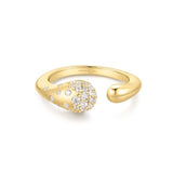 シルバースパークリングスカルプチュアルクロスオーバーアジャスタブルリング R066-04G