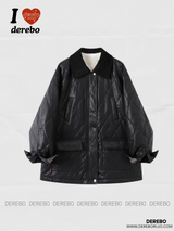 Warm Classic Leather Half Quilting Jacket