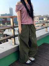 イルミ ナイロンビゾスナップワイドパンツ
