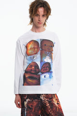 Embryo abcdベビーホワイト長袖Tシャツ