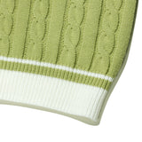 WITTY BUNNY CABLE KNIT VEST - LIGHT MINT