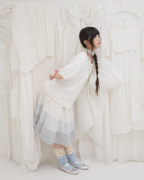 Blooming garden patchwork skirt / ivory