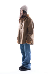 Lux eco fleece leather mustang