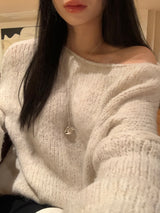 [MADE] ELLEN WOOL UNBALANCED OFF-SHOULDER KNIT