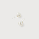 Oval Pearl Earrings, Medium