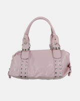 Clune Stud Eyelet Buckle Leather Shoulder Bag