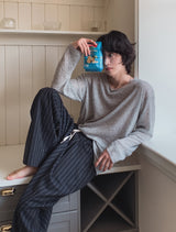 Summer Linen Stripe Banding Pants