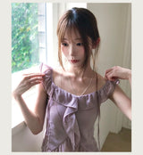 clarity off ruffle & chiffon blouse