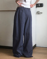 Puka Stripe Banded Wide Pants
