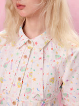 Best Day Ever Pleated Shirt (White)