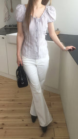 Clean slim bootcut pants