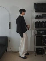 ASCLO Wool Deep Tuck Wide Slacks (3color)