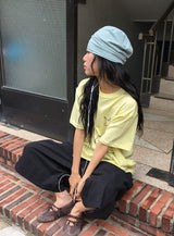 [unisex] Chibi Double Knee Wide Cotton Banding Pants