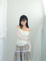 Hazel latte checkered skirt