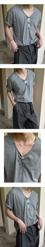 [BASIC ITEM] Soft u neck half t-shirts(5color)