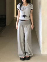 メルティング シアー レイヤード ハーフスリーブTシャツ