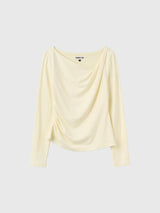 DRAPE SHIRRING LONG SLEEVE T-SHIRT