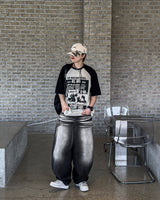 サンドウォッシングワイドバルーンデニムパンツ