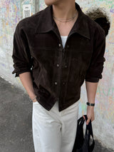 Mer crop suede jacket