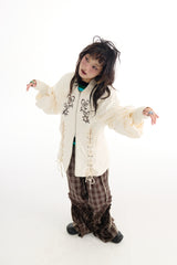 Beige embroidered jacket