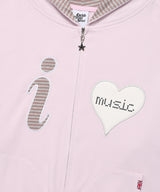 I LOVE MUSIC ZIP UP HOODIE PINK(CV2FFUM481A)