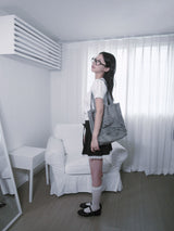 Black frill-check shoulder bag 