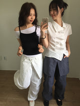 ナイロンラップスカートパンツ (2color)