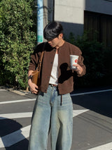 ヘンリーコーデュロイクロップカーディガン
