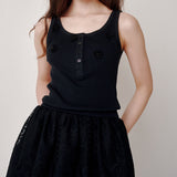 Beads Lip Sleeveless (Black)