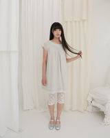 COUNTRY FLARE LINEN DRESS / BEIGE