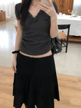 Elin Lace Puff Short-Sleeved T-shirt (2 colors)