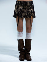 Emoha Punk Elegant Sexy Gilded Leather Skirt
