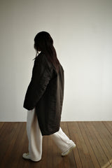 Oversized puffer coat, Dark brown
