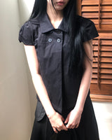 Matia Double Button Short-Sleeve Blouse