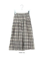 Noelle Vintage Check Banding Long Skirt