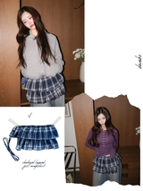 checkered layered frill wrap skirt
