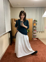 スラブVネックニット