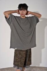 VINTAGE P. DYEING CUT-OUT 1/2 BOX TEE (Khaki)