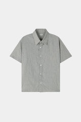 Pastel check cropped short-sleeve shirt