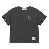 シリンストライプアイレットポイントハーフTシャツ (2Color)