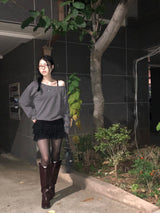 Off-Shoulder Sweatshirt