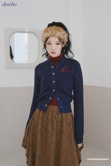 Real Button Embroidered Knit Cardigan