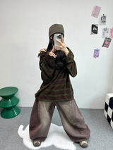 リベットスナップバルーンデニム🩵🤎🖤 - 3カラーズ, 2サイズ