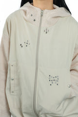studs nylon knitzip hoodie(white)