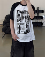 パンク ラグラン 半袖Tシャツ