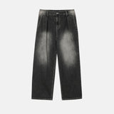 LMN Sold Brush Pintuck Wide Denim Pants (2 colors)