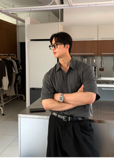  Wegner Nylon Pigment Overfit Short Sleeve Shirt