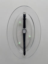Oval leather watch